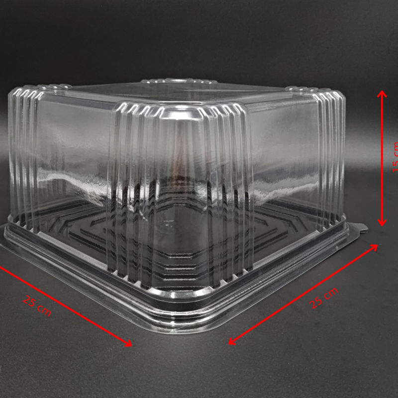 SS Cake Tray 25 Kotak 25x25x14cm Hitam