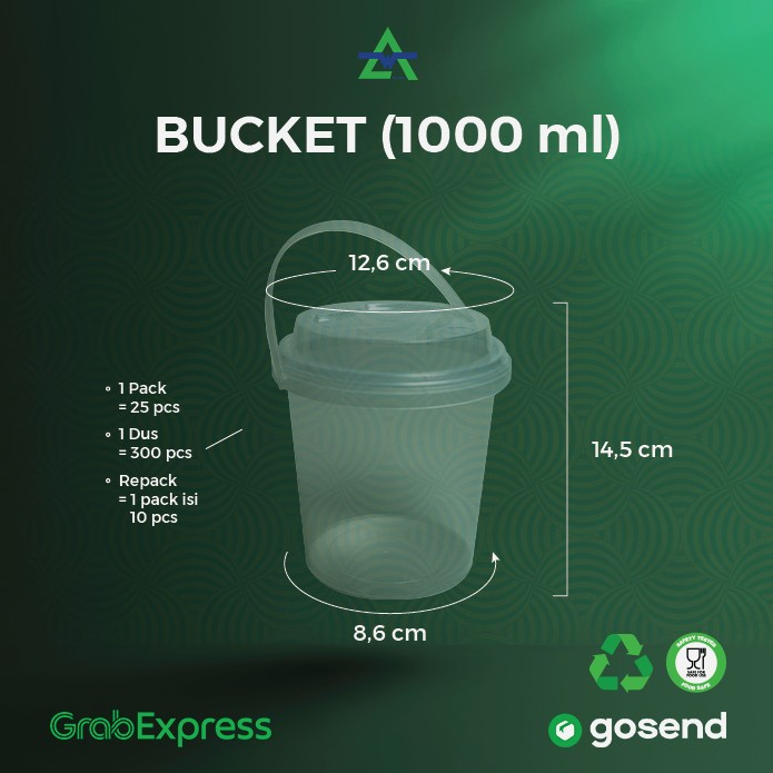 WAL Round 1000ml Ember Mini + Tutup Handle