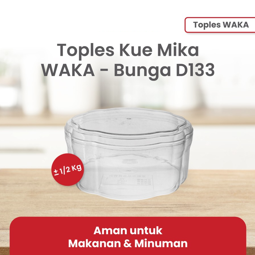 WAKA Toples Kue Mika D133 1/2kg Bunga