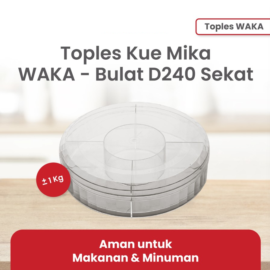 WAKA Toples Kue Mika D240 1kg Bundar