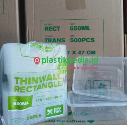 WIGO Thinwall Rectangle 650ml