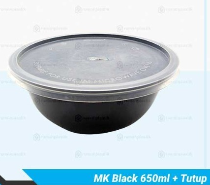 SANPAK Mangkuk MK Black 650ml + Tutup