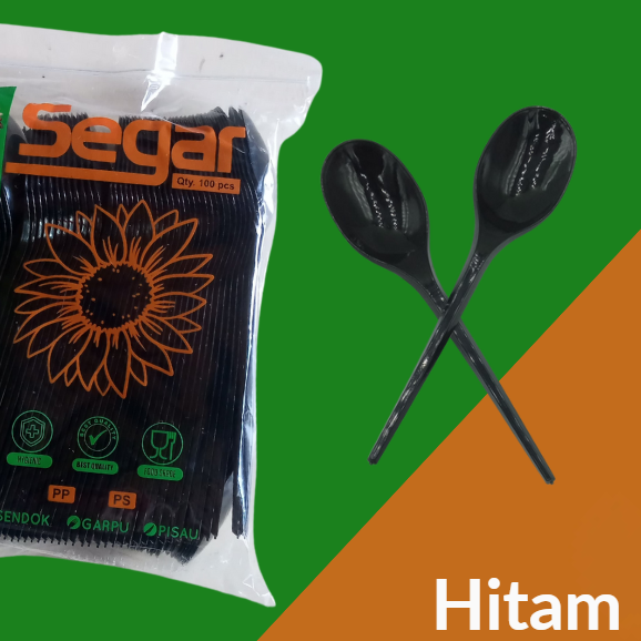 SEGAR PP Sendok Makan Hitam Pak(100)