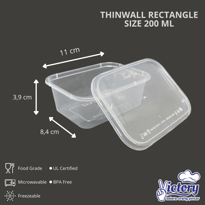 VICTORY Thinwall Rectangle 250ml 