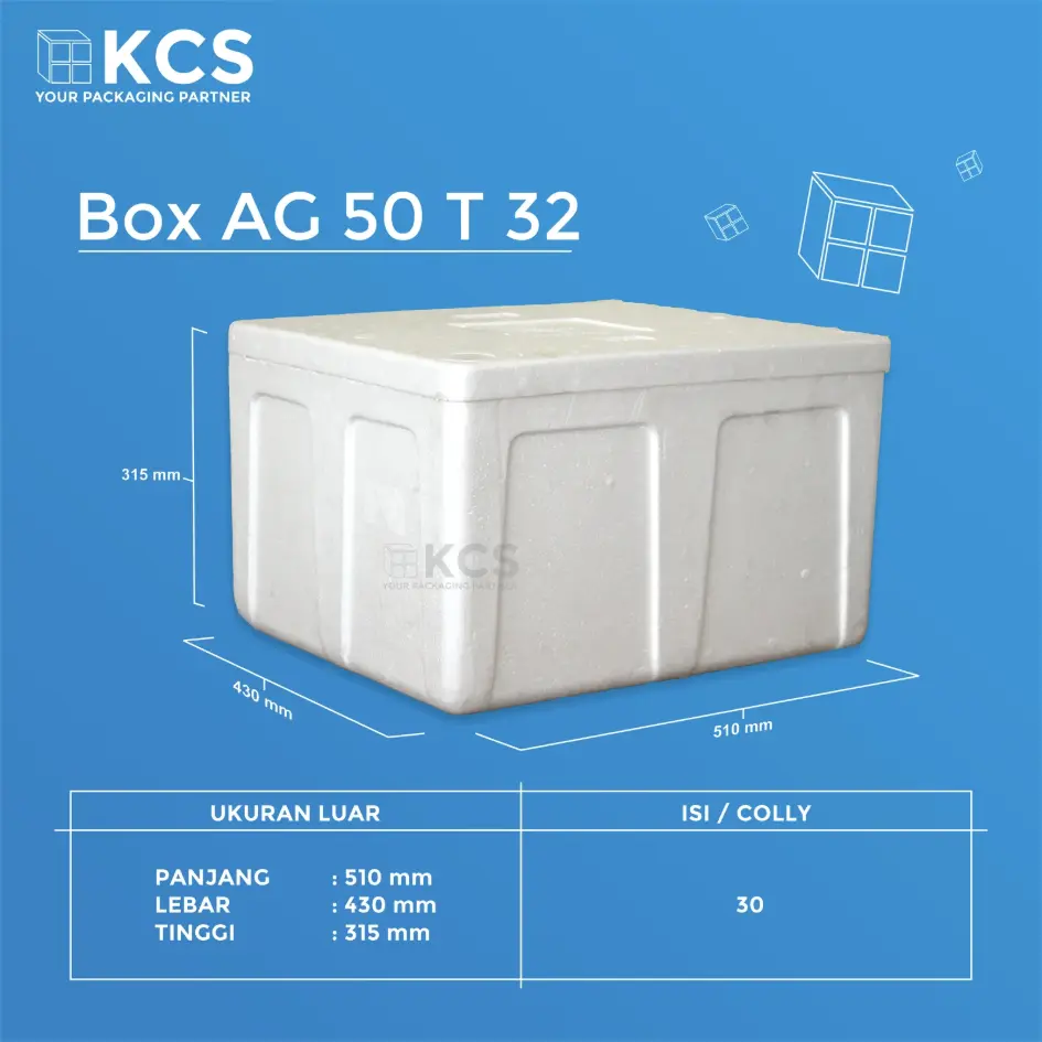 KCS Styrofoam Box Es 50kg 510x430x315mm