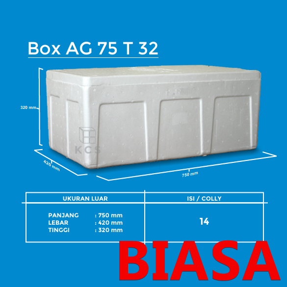 KCS Styrofoam Box Es 75kg 750x420x320mm