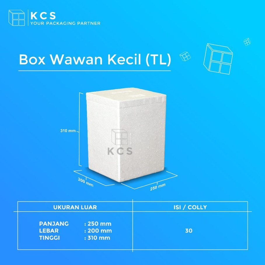 KCS Styrofoam Box Es Wawan Kecil 250x200x310mm