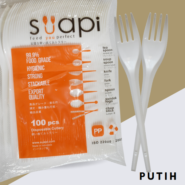 SUAPI PP Garpu Makan Putih Susu Pak(100)