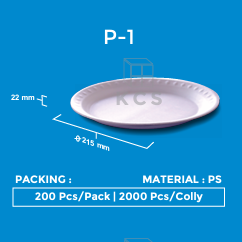 KCS Styrofoam Piring P1 D215x22mm