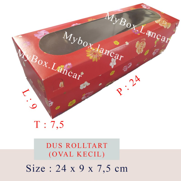 Tart roll 350g 24x9x7,5 Kecil Oval Merah Mika