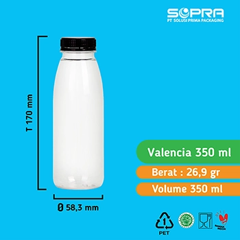 Botol Valencia 350ml 27g + Tutup 38 ND