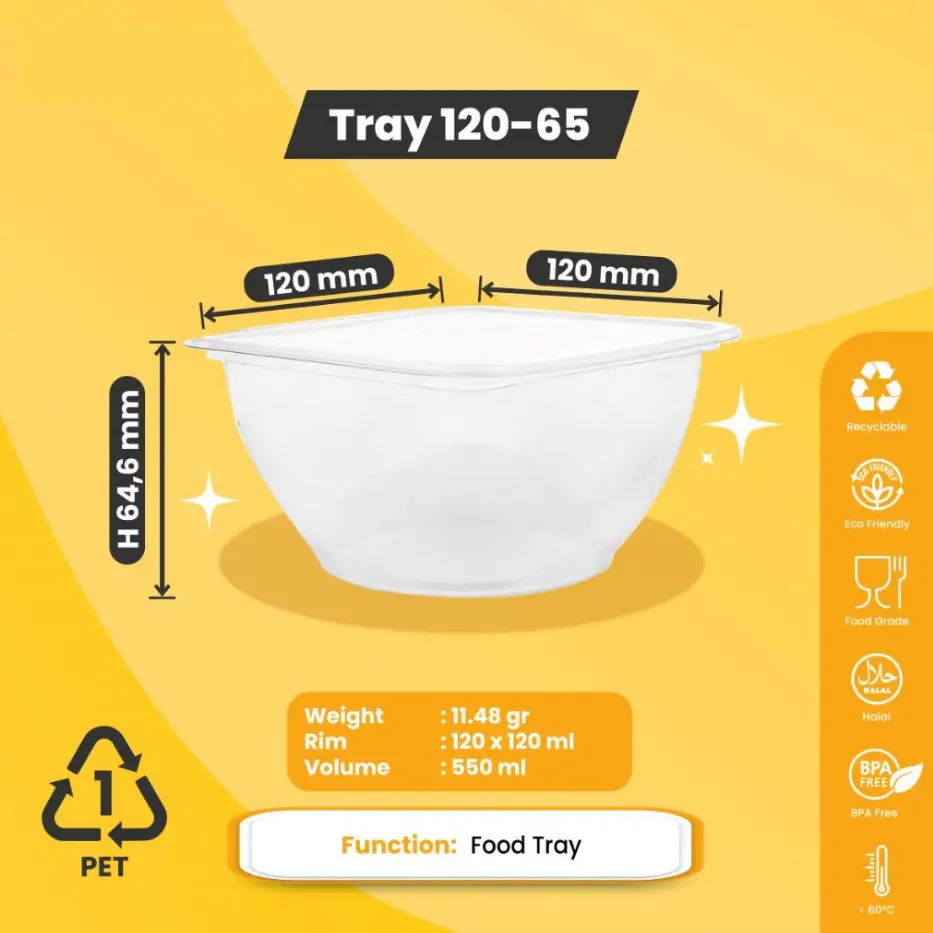TAM Tray 120-65 11g + Lid 120 x 120