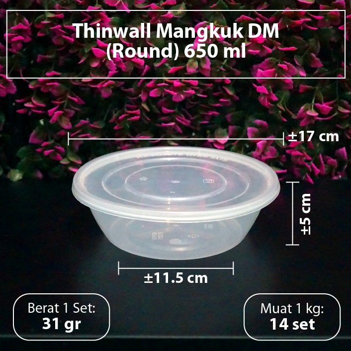 DM Mangkuk 650ml ROU Pendek Lebar