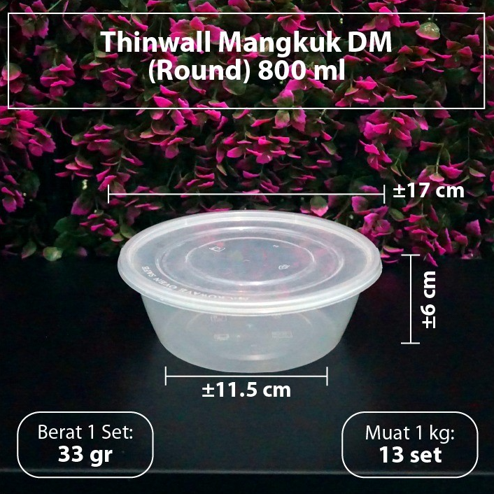 DM Mangkuk 800ml Pendek Lebar