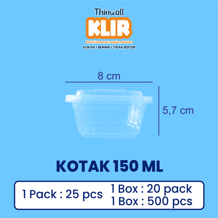 KLIR Thinwall Square 150ml 80x80x57