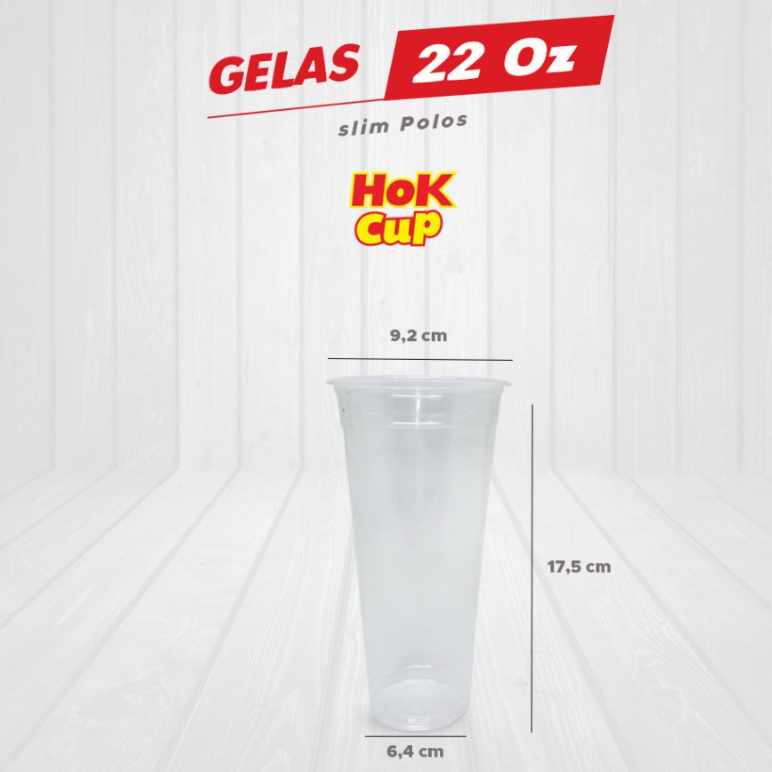 HOK PP Cup 22oz 660ml 8gr D92 Natural Slim