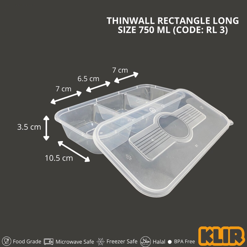 KLIR Thinwall RL 3 Rectangle Long 