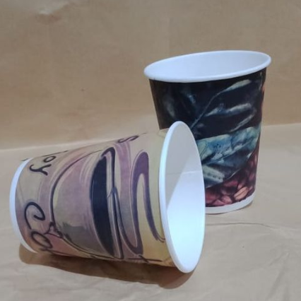 Starindo SJP Paper Hot Cup 9oz 270ml Coffee Time D77 Hitam