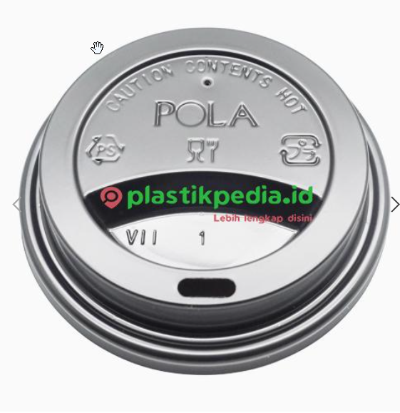 POLA HIPS Lid Hot Cup Dome 12oz 360ml Hitam