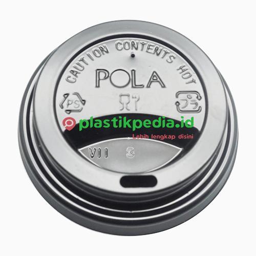 POLA HIPS Lid Hot Cup Dome 8oz 240ml D79 D83 Hitam