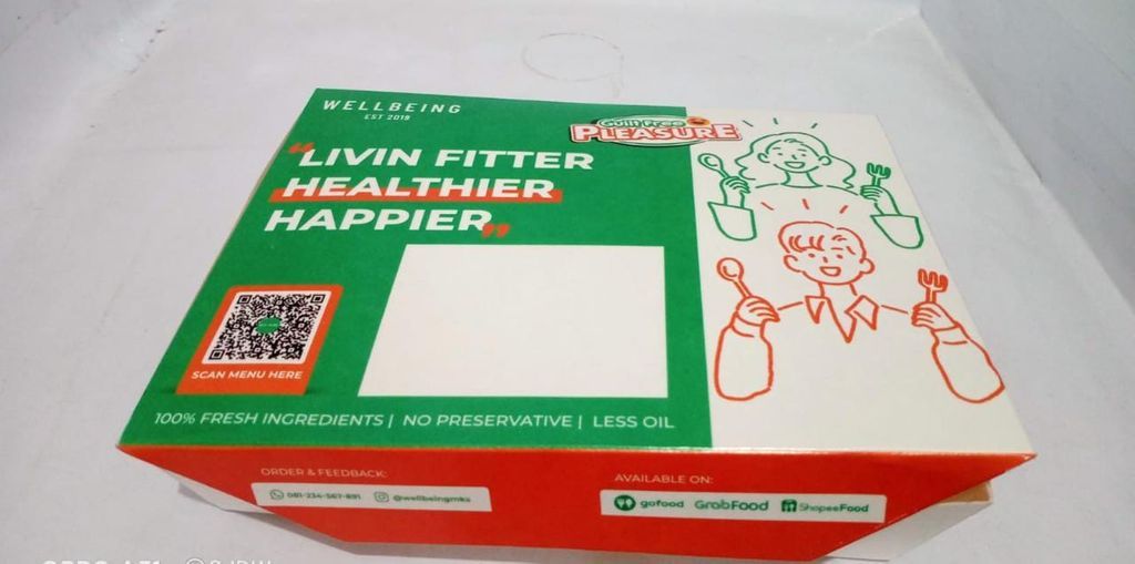 POLA Lunchbox Partisi Sekat 4 uk 190x155x45mm Wellbeiing Pak(100)