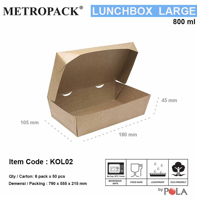 POLA Lunchbox Large uk 180x105x45mm Pak(50)