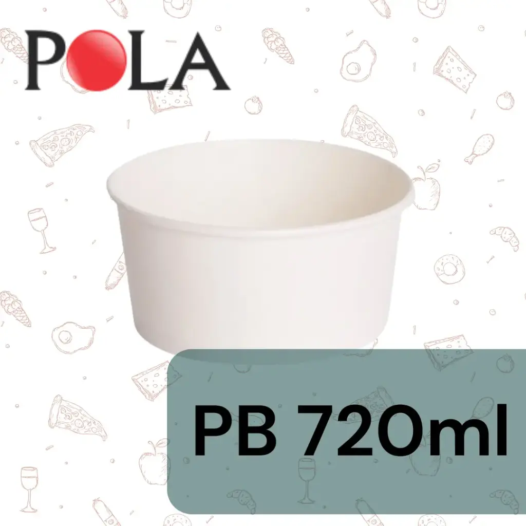 POLA Paper Bowl 24oz 720ml Putih Pak(50)