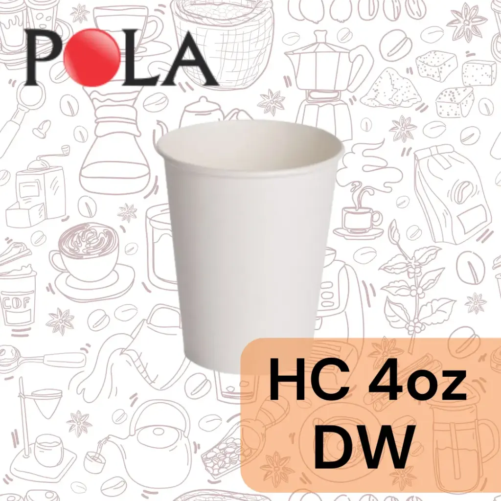 POLA Paper Hot Cup Double Wall 4oz 120ml Putih Pak(50)