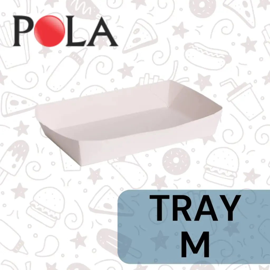 POLA Paper Tray Medium uk 151x81x35mm Putih Pak(100)