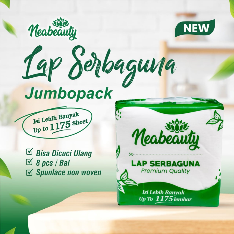 NEABEAUTY Jumbo Hijau Lap Serbaguna Pak(1175)