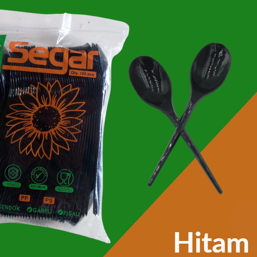 [LAP.SMH100] SEGAR PP Sendok Makan Hitam Pak(100)
