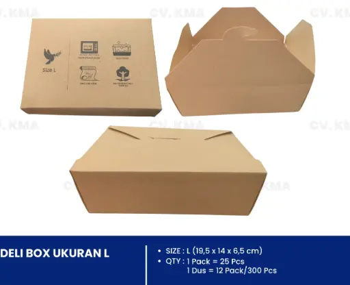 [KMA.M1512] KMA Dus Deli Box M 15.5x12x6.5 Kraft  