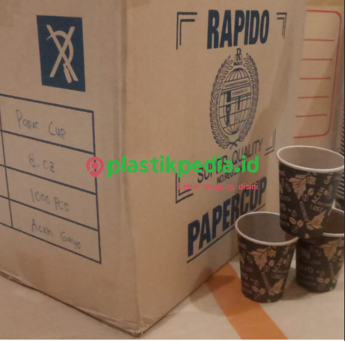 [KMA.M8240] RAPIDO Paper Hot Cup 8oz 240ml Motif Kraft