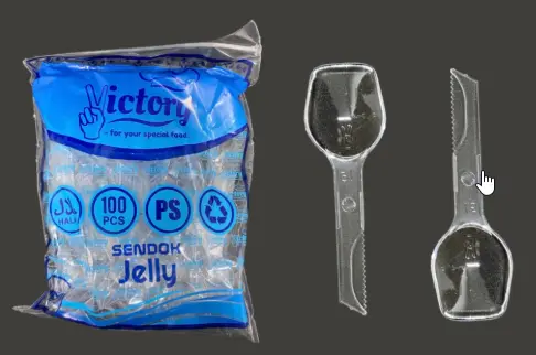 [LJY.G107] Victory Sendok Jelly Gergaji Bening Pak(100) 