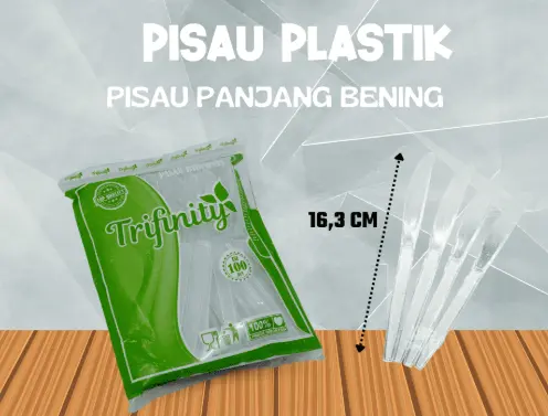 [TJS.P100] Trifinity Pisau Panjang Bening Pak(100) 