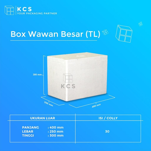 [KCS.WBTL] KCS Styrofoam Box Es 25kg Wawan Besar 400x250x300mm
