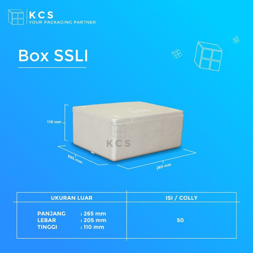 [KCS.SSLI] KCS Styrofoam Box Es SSLI 265x205x110mm