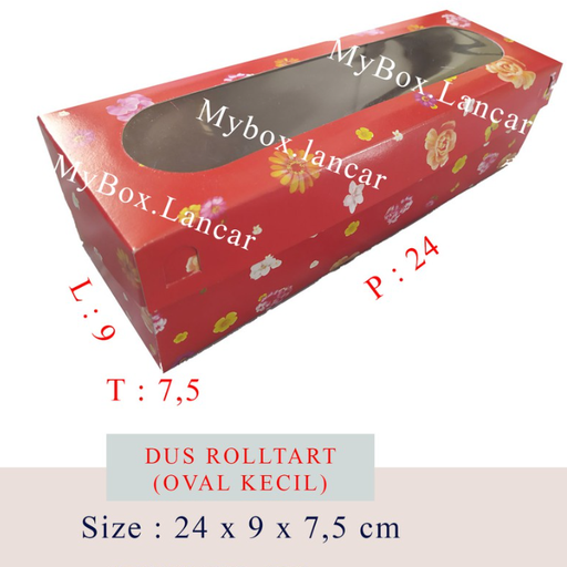 [BTG.TRK2497] Tart roll 350g 24x9x7,5 Kecil Oval Merah Mika