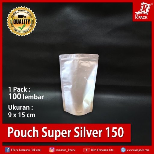 [PRP.PS150S] Kpack Pouch Padat Super 150z 9x15cm Silver Pak(100)