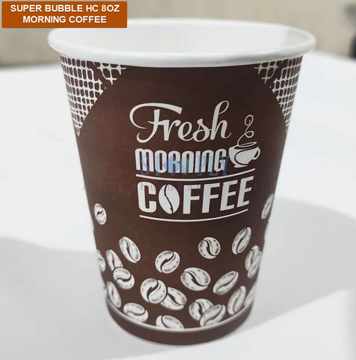 [LJP.SBCH8] SUPER BUBBLE Hot Cup 8oz 240ml Morning Coffee
