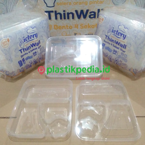 [MTP.VLBS4S] VICTORY Thinwall LunchBox Sekat 4 Star 