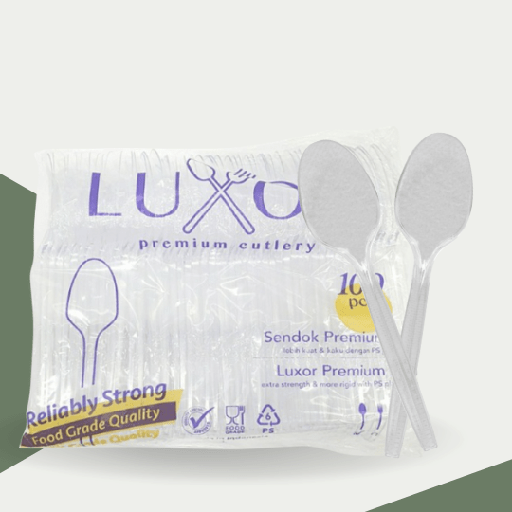 [ARY.SMT] LUXOR PS Sendok Bening Transparant Pak(100)