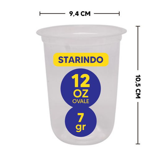 [MJP.127UB] Starindo SJP PP Cup U Oval 12oz 360ml 7gr D94 BIG
