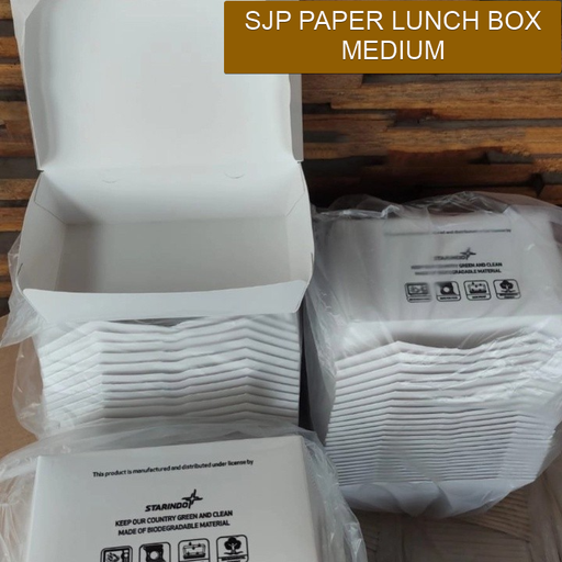 [MJP.LBMP] Starindo SJP Paper Lunch Box Medium 160x90x50 Putih