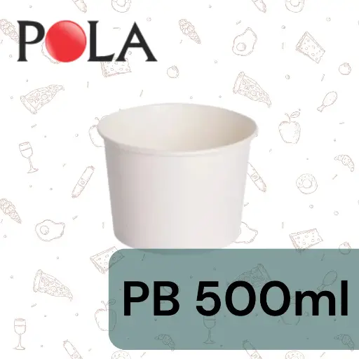 [PPJ.PB17P] POLA Paper Bowl 17oz 500ml Putih Pak(50)