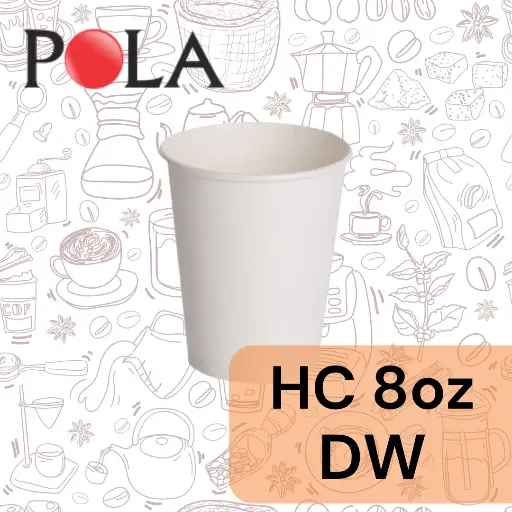 [PPJ.HCDW8] POLA Paper Hot Cup Double Wall 8oz 240ml Putih Pak(50)