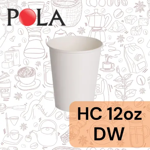 [PPJ.HCDW12] POLA Paper Hot Cup Double Wall 12oz 360ml Putih Pak(50)