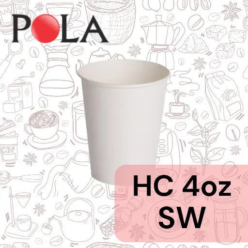 [PPJ.HCSW4] POLA Paper Hot Cup Single Wall 4oz 120ml Putih Pak(50)