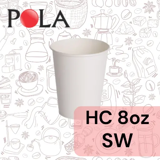 [PPJ.HCSW8] POLA Paper Hot Cup Single Wall 8oz 240ml Putih Pak(50)