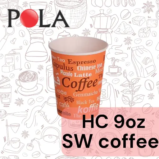 [PPJ.HCSW9P] POLA Paper Hot Cup Single Wall 9oz 270ml Print Coffee Pak(50)
